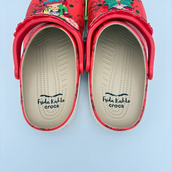 NWT Womens Size 12 Mens Size 10  Frida Kahlo Bone Red Crocs Classic Clogs - Picture 11 of 11